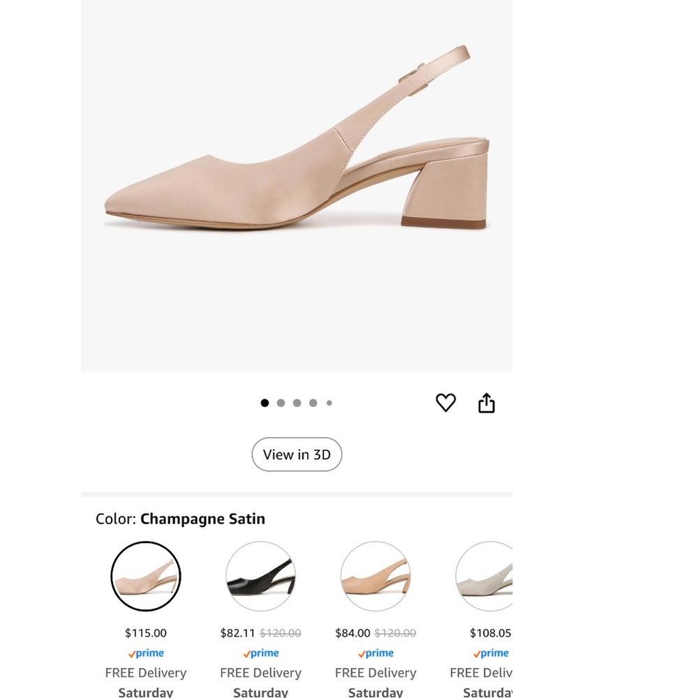 Franco Sarto Racer Slingback Satin Low Heel
Size is 8 WIDE
